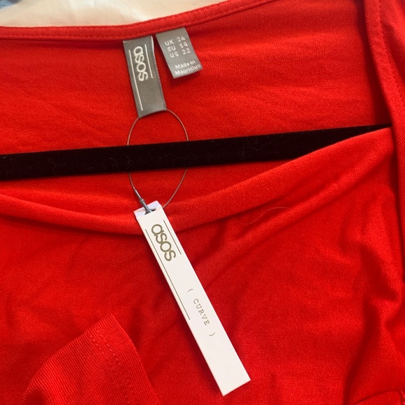 NWT asos candy red wrap dress size 22 - Picture 9 of 9
